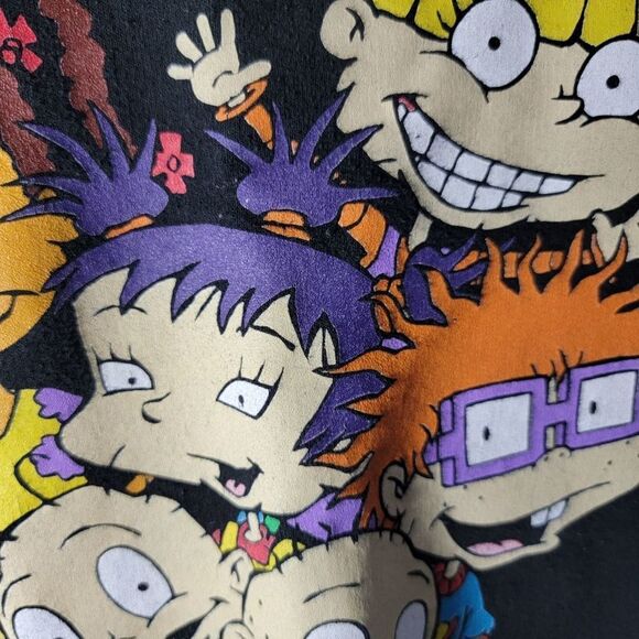 Vintage 90s Freeze Rugrats Small Oversized Black Graphic Sweatshirt - Picture 4 of 5